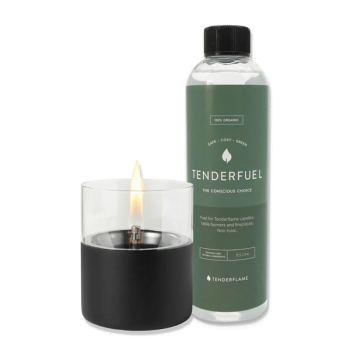 Tenderflame Kerze Lilly 10 schwarz Gift Set mit Tenderfuel