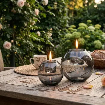 Tenderflame Candle Globus Gift Set graphite, style garden
