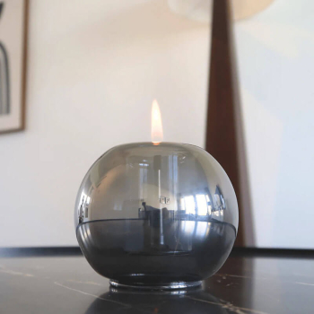 Tenderflame Kerze Globus Geschenkset graphite, single