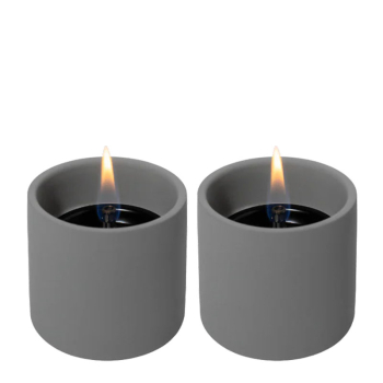 Tenderflame Kerzen Breeze 8 Keramik grau, 2-er Pack