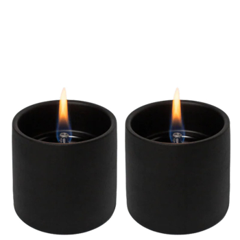 Tenderflame Kerzen Breeze 8 Keramik schwarz, 2-er Pack