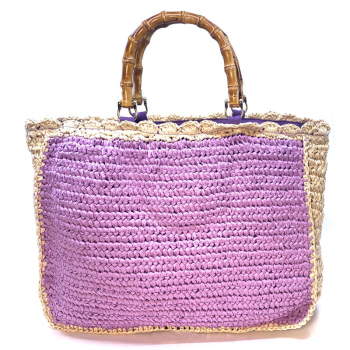 Trend tote, Carol, multicolore, gehäckelt, Rückansicht flieder