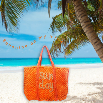 Tote Bag, Vimoda, Sun Day, Jute, Stitching sunday
