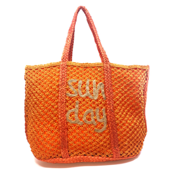 Tote Bag, Vimoda, Sun Day, Jute, Stitching sunday,front