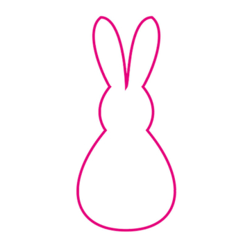 Trixi Gronau Easter Card Bunny outline pink detail