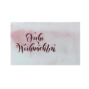 TRIXI GRONAU Mini-Weihnachtskarte Frohe Weihnachten Wischer mit weinroter Kalligrafie auf naturweißem Karton