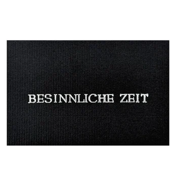 TRIXI GRONAU Mini-Weihnachtskarte Besinnliche Zeit aus schwarzem geripptem Karton mit silberner Heißfolienprägung