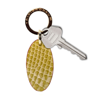 Trixi Gronau leather key fob Urbany Dakar, Croco embossing lemon