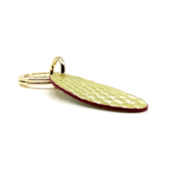 Preview: Trixi Gronau leather key fob Urbany Dakar, Croco embossing lemon, side