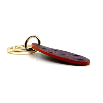Trixi Gronau leather key fob Urbany Ostrich aubergine, side