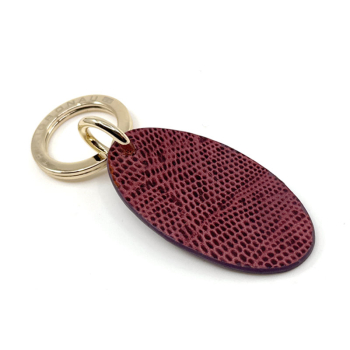 Preview: Trixi Gronau leather key fob Urbany Tejus Lizzard embossing aubergine,