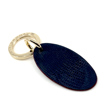 Preview: Trixi Gronau leather key fob Urbany Tejus Lizzard embossing blue
