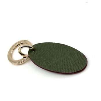 Preview: Trixi Gronau leather key fob Urbany Tejus Lizzard embossing olive