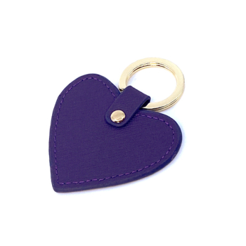 Trixi-Gronau Leder Herzanhaenger Sunny violett side
