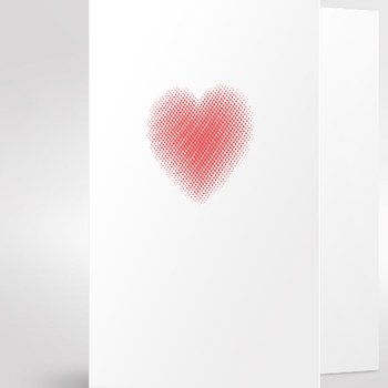 Trixi Gronau • Herz gepunkted  Hochzeitskarte, Farbe weiss, Druck rot, Detail