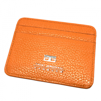 LASSE, 4 cc card case, fine calfskin, orange, back