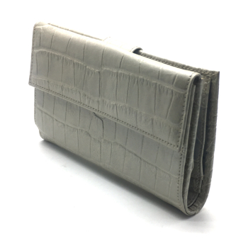Purse Nina, Leather, Color perle by Trixi Gronau, Frontside