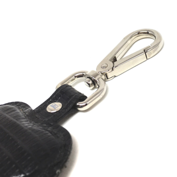 Key chain, leather, lizzard black, detail