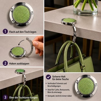 Preview: Trixi Gronau Taschenbutler ERIN Dollaro metallic grün