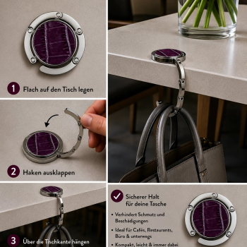 Preview: Trixi Gronau Taschenbutler Erin Dakar purple, How-To Anwendung