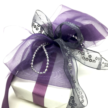 ORGANDY Geschenkband Material moire Farbe mauve ohne Drahtband, style