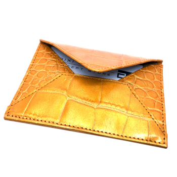 MIRA, mini envelope for businesscards, fine printed calfskin, orange