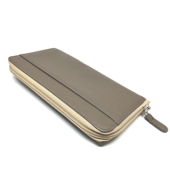 Trixi Gronau, Zipp Purse Fleur, Leather, Color beige,
