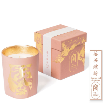 Cire Trudon, scented candle, in glass, Maitre TsengxTrudon SOUS UN CIEL DE PÉTALES pink-gold, giftbox