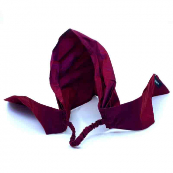 Uli Schneider, Nikituch, Mund-Nasen-Maske, Baumwolle, Gummiband, Farbe granatapfel, back