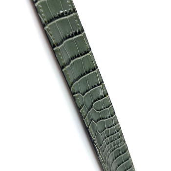 Preview: Utile4 Schuhanzieher Pelle Leder Krokoprägung olv, detail