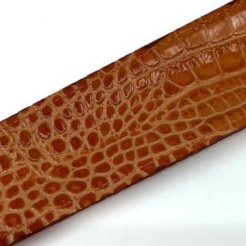 Preview: Utile4 Schuhanzieher Pelle Leder Krokoprägung orange, detail