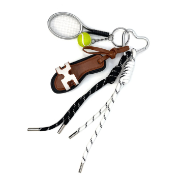 Preview: Vimoda Bag Charm Sandal beige, Racket, black, white, brown, top