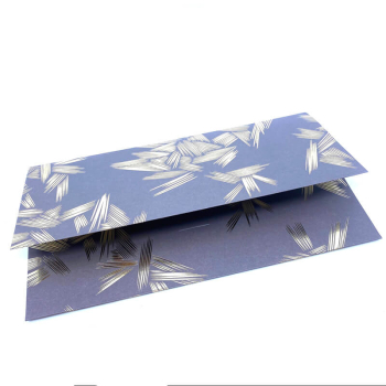 Preview: Geschenkumschlag Festiva taupe mit gold Heißfolienprägung, side