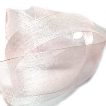 Geschenkband Organza transparent in rosa und Webkante
