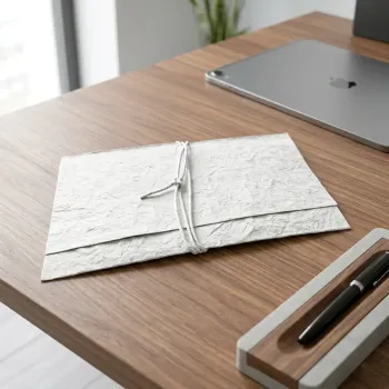 Preview: Soft Paper Clutch creme, with Card, 27 x 14,5 cm, style