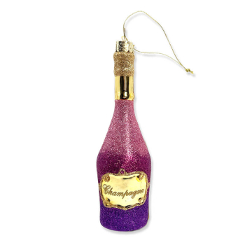 Vondels Christmas Dekoration Champagne bottle-pink-purple gradient gold accents