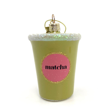 Vondels Christmas Dekoration Matcha Tea Latte, green, front