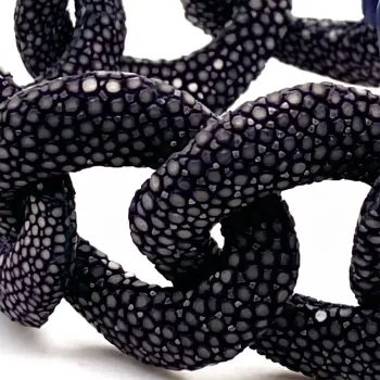 Preview: cuckoo moment Rochen Gliederarmband schwarz, detail