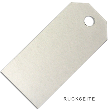 Gift Paper Tag white with print black backside white