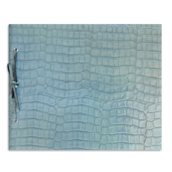 Fotoalbum Leder Croco Prägung blau A4 Trixi Gronau