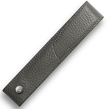 Stifteetui, Caran d'Ache Leman, Rindsleder, grau