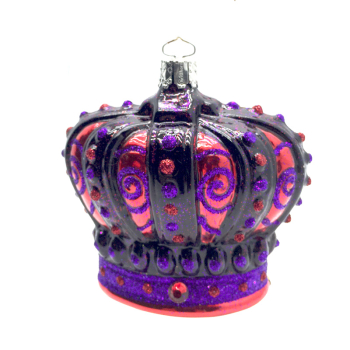 Christborn Weihnachtsanhänger, Crown lila rot