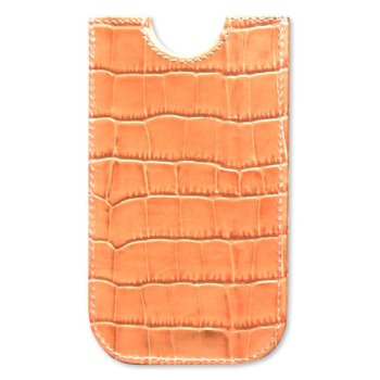 I Phone Case, croco pattern cognac, leather, Trixi Gronau