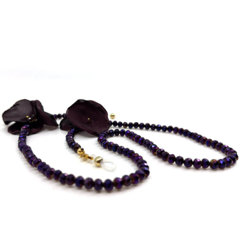 I-Conically- eyeglass chain Can Can purple, detail chain