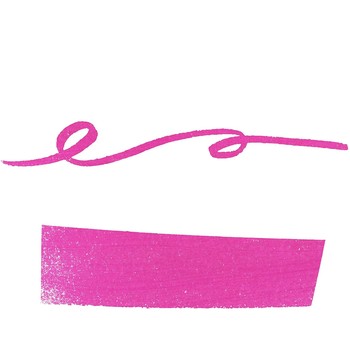 Preview: Jacques Herbin Rose Cyclamen Farbprobe mit kalligrafischem Schwung in leuchtendem Pink