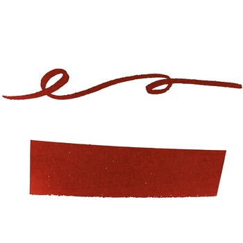 Preview: Jacques Herbin Rouge Grenat Farbprobe mit kalligrafischem Schwung in intensivem Granatrot