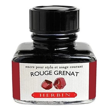 Jacques Herbin Rouge Grenat Tinte im 30-ml-Glasflakon mit schwarzem Schraubverschluss
