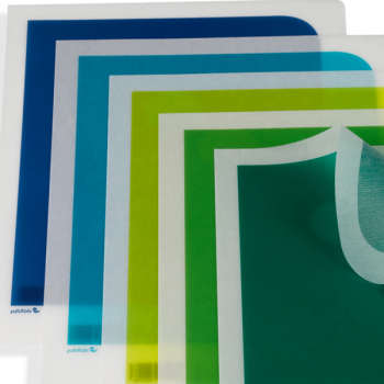 Julifoli Dokumentenhüllen, DIN A4, 5 Farben, dunkelgrün, hellgrün, lime, petrol, blau, detail