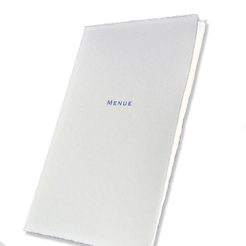 Menue card, Handmadepaper,print blue