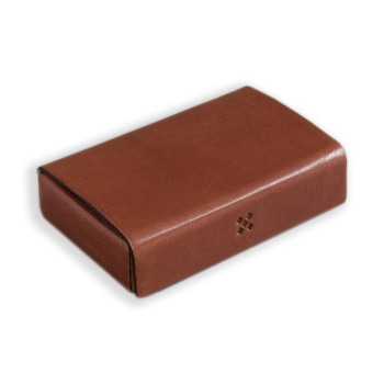 Legendaer Leder Etui kurz ETWEE, Visitenkartenbox, braun